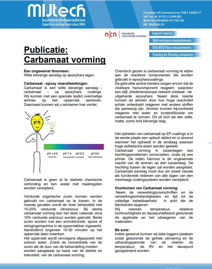 MiIJtech publicatie Carbamaat vorming