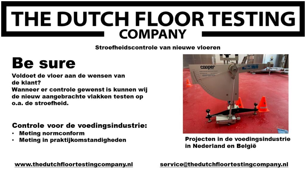 Stroefheidscontrole nieuwe vloeren 14-03-2023
